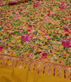 Pashmina Shawl Full Size | Kashmiri Embroidery | Yellow