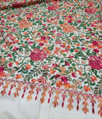 Pashmina Shawl Full Size | Kashmiri Embroidery | Off-white